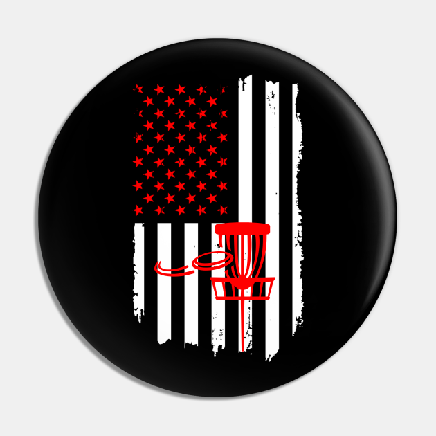 DISC GOLF RED AMERICAN FLAG Disc Golf Pin TeePublic