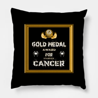 Cancer Birthday Gift Gold Medal Award Winner Pillow