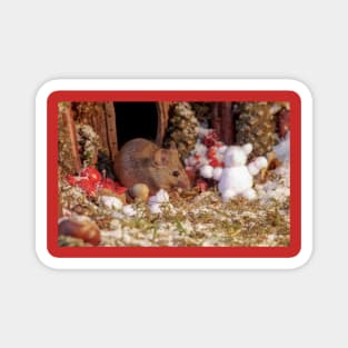 Winter mouse in a christmas house Magnet