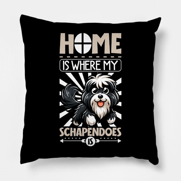 Home is with my Schapendoes Pillow by Modern Medieval Design