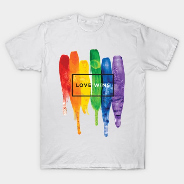 martinclemmons Watercolor Love Wins Rainbow (LGBT) T-Shirt