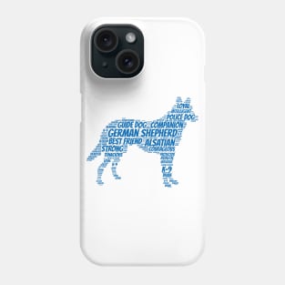 German Shepherd Word Art Design Phone Case