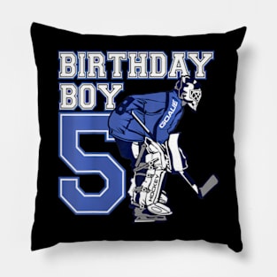 Kids 5 Year Old Ice Hockey Goalie Themed Birthday 5Th Boy Pillow