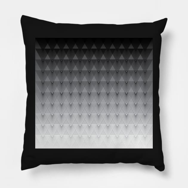 Black Art Deco Fade Pattern Pillow by faboop