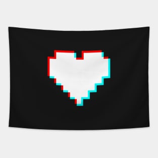 8 Bit Heart Glitch Tapestry