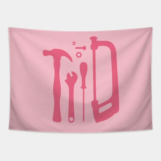 Pink Bubble Gum Tools Tapestry by XOOXOO