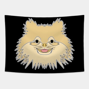 brown cute long haired puppy face Tapestry