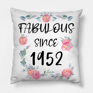 Women 69 Years Old Fabulous Since 1952 Flowers Pillow