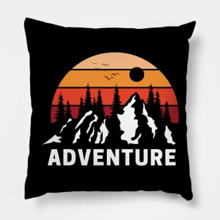 Retro Adventure: Explore the Wilderness Pillow