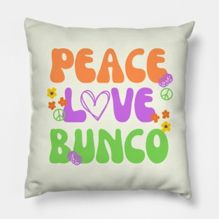 Peace Love Bunco Dice Game Pillow