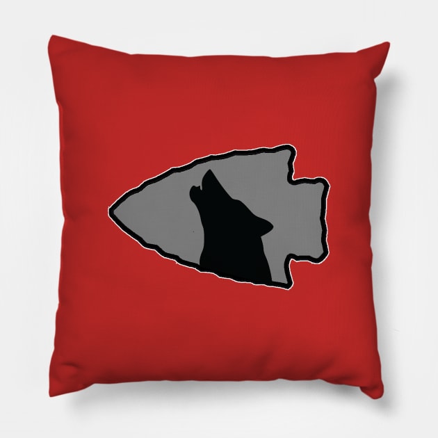 Howling Wolf Arrowhead - 2 Pillow by Brightfeather