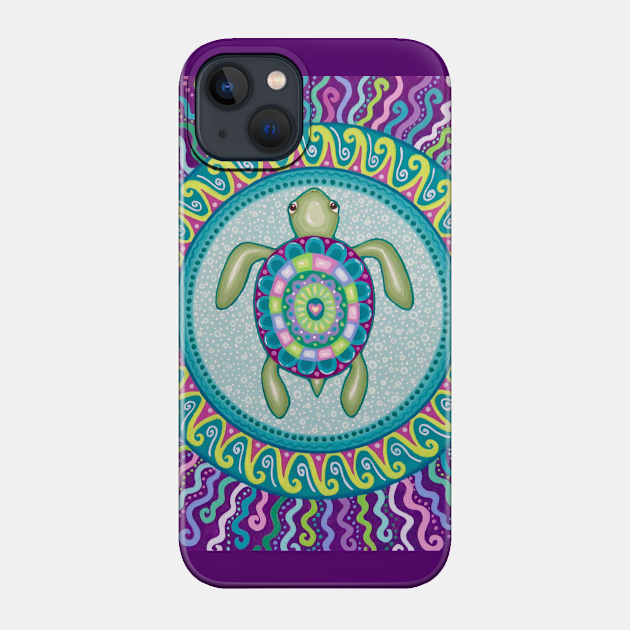 Psychedelic Turtle Mandala - Turtle - Phone Case