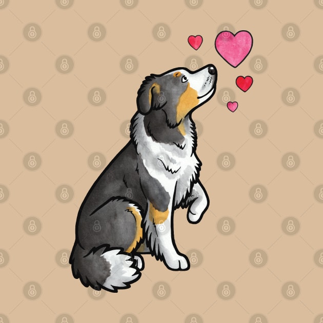 Border collie love (tricolour) by animalartbyjess