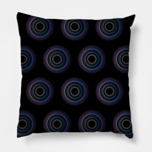 Guilloche Geometrical Pattern with black background Pillow