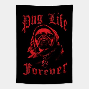 Gangsta “Pug Life Forever” (red) Tapestry