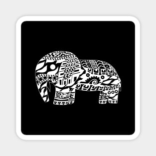 tribal elephant in tattoo skin ecopop Magnet