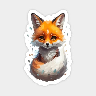 Cute Kawaii Adorable Fox Animal Illustration Magnet