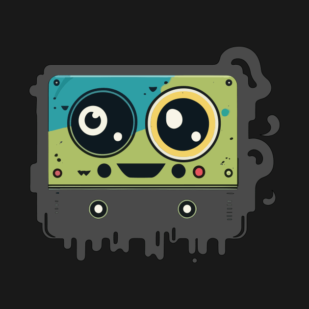 Tape Cassette Cute Kawaii Happy Monster by ORENOB