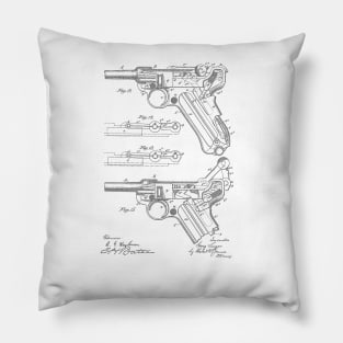 Gun Design vintage patent drawing Pillow