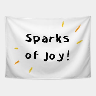 Sparks of Joy! - Black Text Tapestry