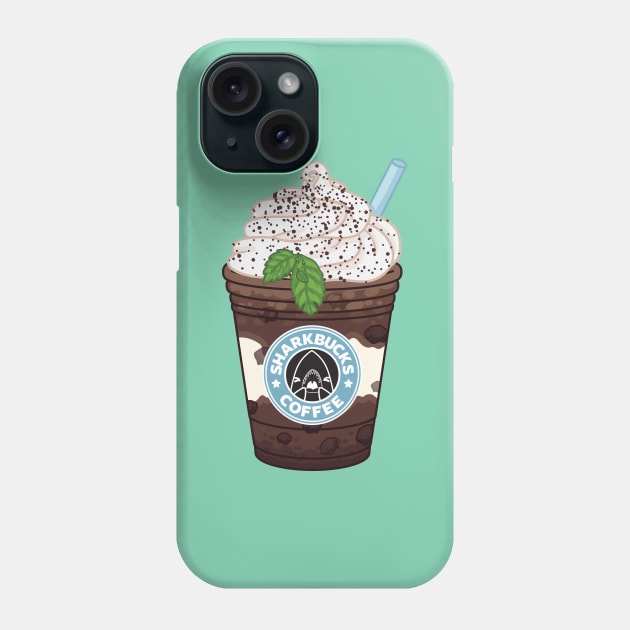 Sharkbucks Frappucino // Midnight Angelfish Phone Case by bytesizetreasure