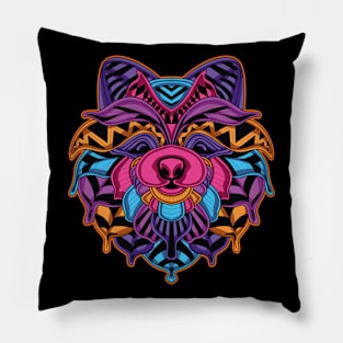 Dog In Neon Color Pillow