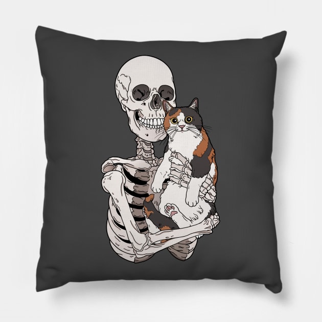 Me & my calico cat Pillow by tiina menzel