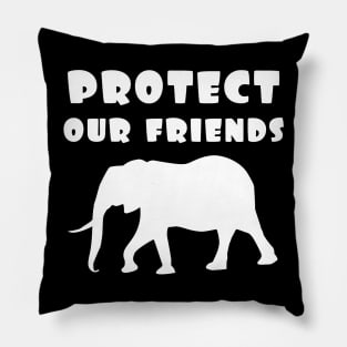 protect our friends - elephant Pillow