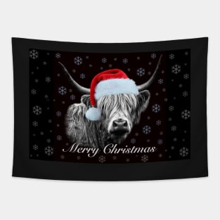 Christmas Highland Cow Tapestry