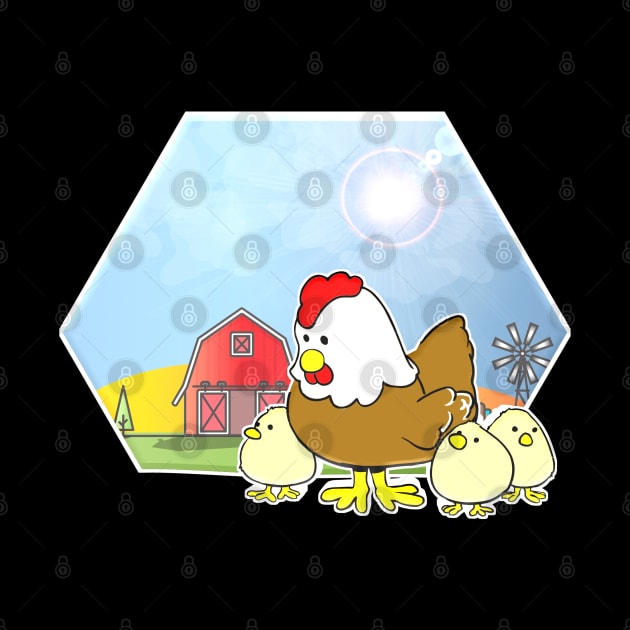 Farm Animals Chicken & Baby Chicks by MaystarUniverse