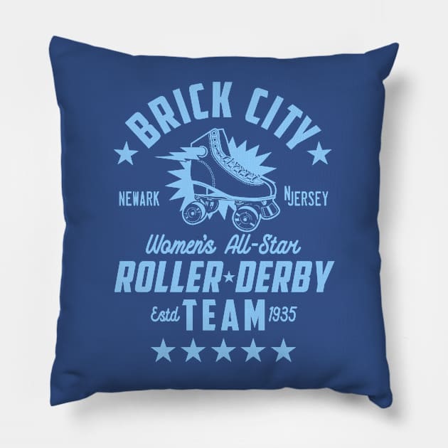 BRICK CITY WOMEN'S ROLLER DERBY Pillow by LILNAYSHUNZ