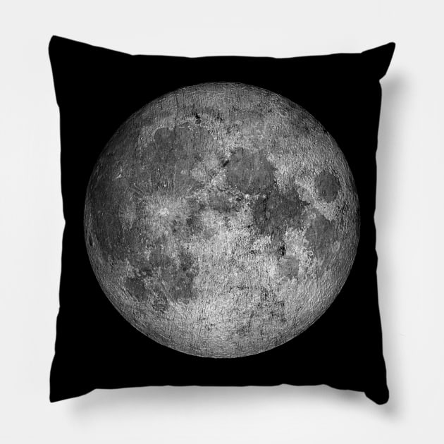 Faded-Style Full Moon Design Pillow by DankFutura
