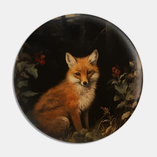 Red Fox Cottagecore Cute Vintage Nature Pin