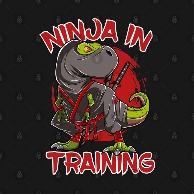 Ninja In Training Funny Dinosaur T Rex Costume by HCMGift