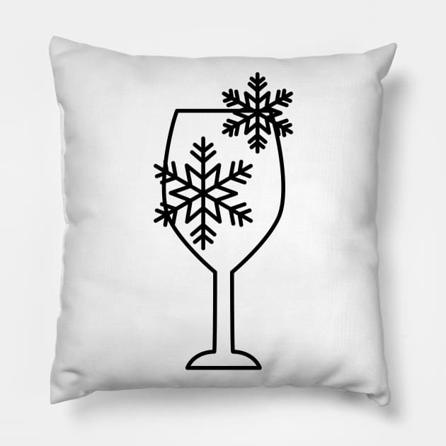 Icy Wine Glass Pillow by SWON Design