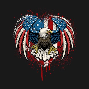 USA American Flag Vintage Eagle 4th Of July Independence Day T-Shirt