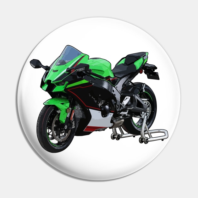 ZX10R Bike Illustration Pin by KAM Std