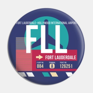 Fort Lauderdale (FLL) Airport // Retro Sunset Baggage Tag Pin