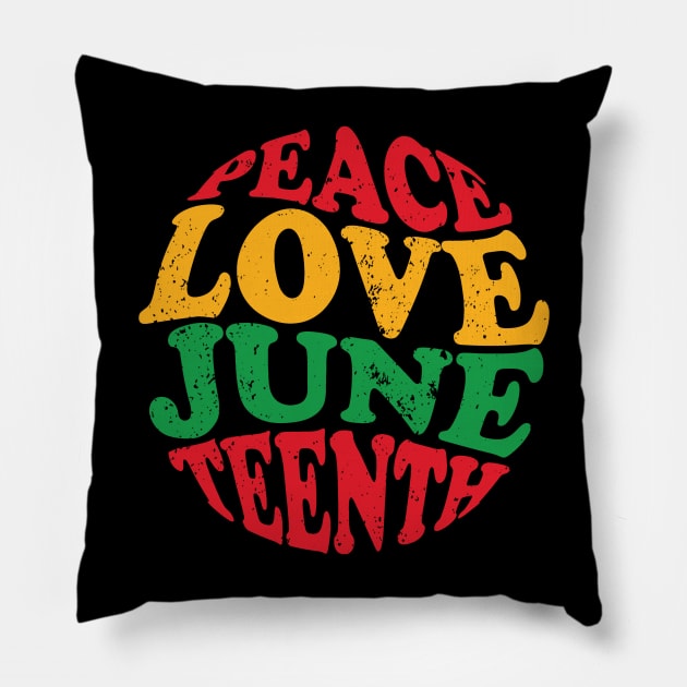 Peace Love Juneteenth, Black History, Juneteenth Pillow by UrbanLifeApparel