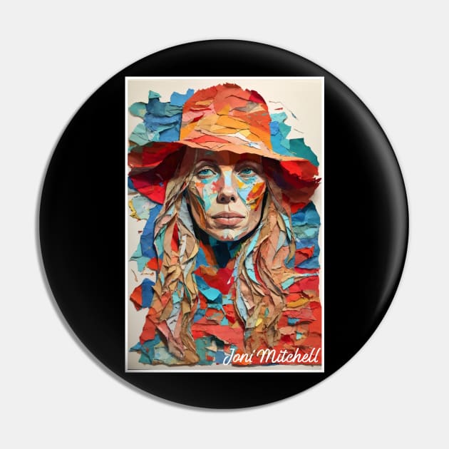 Joni Mitchell // Paper Art Pin by Otmr Draws