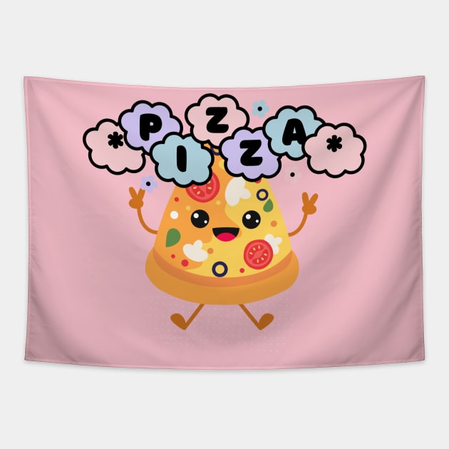 PIzza Lovers- Cute Pizza Tapestry by RealNakama