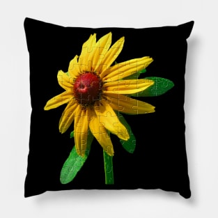 unique flower puzzle, bloom, sunhat flowers, nature Pillow