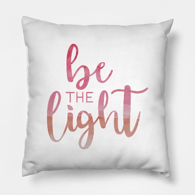 Be the Light Red Pillow by TheMoodyDecor