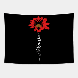 Vintage Albania Sunflower Flag Albania Lover Tapestry