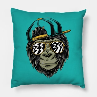 Cool Gorilla Head with Baseball Cap Pillow