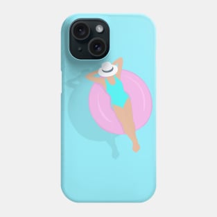 Lady in the pool Phone Case