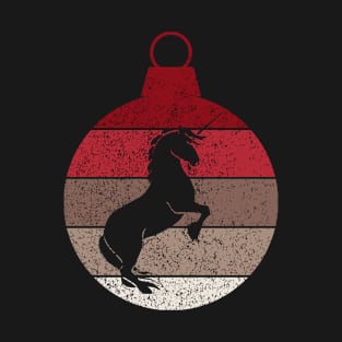 Unicorn Faux Christmas Decoration Retro Vintage Holiday Design T-Shirt