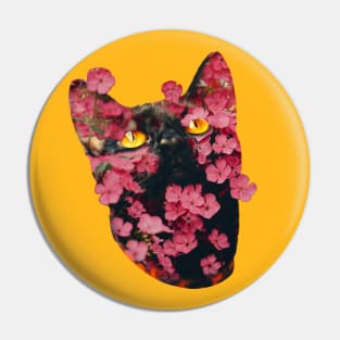 Black Cat with Amber Eyes Pin