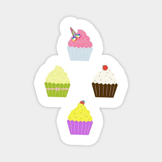 Fancy Baked Cupcake Dessert Collection Magnet by 4U2NV-LDN