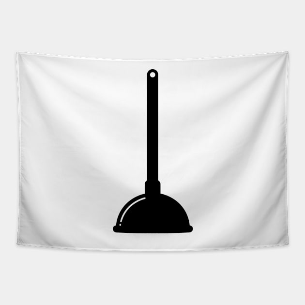 Plumbers Plunger To Unclog Toilet Tapestry by THP Creative